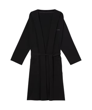 The Logo Robe from Calvin Klein features an embroidered logo on chest and open pockets. > Brand: Calvin Klein > Material: 58% Cotton, 39% Repocessed Polyester, 3% Elastane