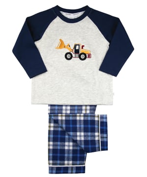 Digger Cotton Pyjamas for Boys

We don't know any little boy that doesn't have a toy digger of some description as part of his toy collection. Which is why this type of design has been a firm favourite over the years as part of our boys collection.  Little known fact: the secret to a good night's sleep is a great pair of pyjamas. Our fan favourite two-piece sets are made with 100% cotton and they're full of classic details.  Your little one will want to wear these awesome pyjama set all day long!

100% cotton
Machine Washable
Super soft luxury brushed cotton fabric
Yellow Digger Applique
Classic Fit.