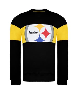 The Fanatics NFL Pittsburgh Steelers Paneled Men's Sweater is a stylish and comfortable sweater designed for fans of the Pittsburgh Steelers NFL football team. Here are some key features and details about this sweater:

 Official NFL Merchandise:  This sweater is an officially licensed NFL product, ensuring authenticity and quality.

 Team Logo and Colors:  The sweater typically features the Pittsburgh Steelers' team logo and colors, allowing fans to proudly display their support for the team.

 Paneled Design:  The paneled design adds a stylish and sporty touch to the sweater's appearance, making it suitable for game days, casual wear, or outdoor activities.

 Comfortable Fabric:   The sweater is typically made from comfortable materials that keep you warm and cozy during colder weather.

 Versatile Use:  This sweater is suitable for various occasions, including attending football games, watching matches, or simply showing team pride in everyday life.

 Easy Care:  Cleaning and maintaining the sweater is usually straightforward, as it is typically machine washable, making it a practical choice for fans.

 Available in Various Sizes:  Fanatics often offers a range of sizes to ensure a comfortable fit for fans of different body types.

The Fanatics NFL Pittsburgh Steelers Paneled Men's Sweater is a great choice for NFL fans looking to support the Pittsburgh Steelers in style and comfort. Whether you're heading to the stadium to watch a game or want to show your team pride during everyday activities, this sweater provides both warmth and team spirit.