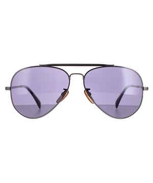 David Beckham Aviator Mens Dark Ruthenium Grey Grey Polarized DB1004/S  Sunglasses are the perfect blend of fashion and function, offering a stylish design that also provides superior protection for your eyes. The adjustable nose pads and temple tips ensure a comfortable and secure fit, making these sunglasses perfect for any face shape. With a sleek and modern aviator look, these sunglasses are the perfect accessory for any occasion, whether you're going to a fancy event or just running errands on a sunny day.