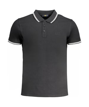 Blijf comfortabel en modieus in dit Cavalli Class poloshirt., Kraag, Korte Mouwen, 100% Katoen, Regular Fit, Valt Normaal Op Maat, Zwart Poloshirt