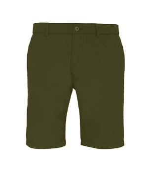 Mens chino shorts with two front pockets and two back pockets with button fasteners.  Zip fly and button fastening to the front.  Soft finish fabric. Domestic wash at 40c. Fabric: 100% Cotton Twill. Size (ins): XS: 30, S: 32, M: 34, L: 36, XL: 38, 2XL: 40, 3XL: 42, 4XL: 44.