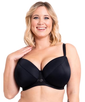 Enjoy total comfort and a stylish aesthetic with this gorgeous t-shirt balcony bra from the Lace Daze collection by Curvy Kate! A wonderfully flattering balcony neckline with padded cups ensures a beautiful silhouette, while the minimalist design promises a bra that goes with any outfit. Underwiring, fully adjustable straps, and a hook and eye closure offers a fantastically supportive and secure fit even in larger sizes, giving you the confidence you deserve to enjoy your day! A delicate metallic detail between the cups finishes this fabulous bra off with an eye-catching flourish. Pair with matching briefs from the Lace Daze range for a flirty and complimenting ensemble!

Gorgeous t-shirt balcony bra
Padded cups and balcony neckline
Underwired
Minimalist, chic design
Thick underband
Fully adjustable straps
Hook and eye fastening
Matching items available
Country of origin: China
Composition: Main: 84% Nylon | 16% Elastane
Composition: Lace: 87% Polyamide | 13% Elastane
Composition: Lining: 50% Polyamide | 50% Polyester
Composition: Wing Mesh: 77% Nylon | 23% Elastane
Listed in UK sizes
 Padded T-Shirt Balcony Bra