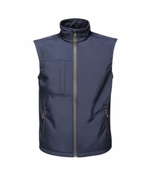 Geweven softshell bodywarmer voor warmte Waterdicht en ademend, windbestendig membraanweefsel 2 onderste zakkenhebben een rits en ook 1 borstzak met rits Verstelbaar schokkoord.