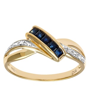 Oro blanco de 9 quilates (375): 2,7 g; # Diamante: 0,02 ct; # Zafiro: 0,28ct