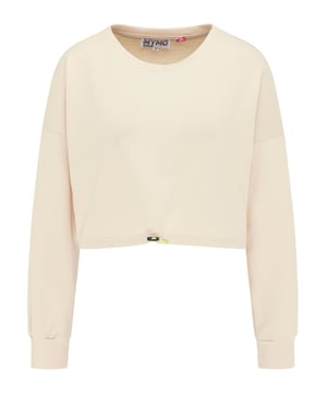Voor sport of vrije tijd, deze stijlvolle trui van myMo ATHLSR houdt je in topvorm. De zachte katoenen jersey heeft een trendy cropped en oversized pasvorm, die aan de zoom wordt afgerond met een neonkleurig en verstelbaar elastiek. De ronde halslijn en de overgesneden schouder zorgen voor een geslaagde afwerking. Combineer met een legging of yogabroek voor de perfecte cosy casual look.