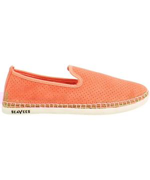Espadrilles para mujeres Seavees Ocean Park Slip-On de cuero de gamuza naranja OCEAN PARK_AF_CORAL SUEDE