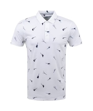 Puma x CloudSpun Herren Weiß/Marine -Golfpolo -Hemd