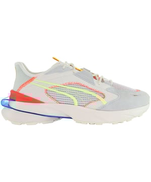 The Puma Pwrframe OP-1 Knit Men's Off-White Trainers are a stylish and versatile choice for individuals looking for a blend of fashion and athletic functionality. Puma is renowned for its sportswear and footwear, and these trainers are designed to provide both comfort and contemporary style. Here are the key features of these off-white trainers:

 Knit Upper:  The trainers feature a knit upper, which is known for its breathability, flexibility, and lightweight feel. The knit material conforms to the shape of your foot for a snug and comfortable fit.

 Stylish Off-White Color:  The off-white colorway of these trainers gives them a clean and minimalist appearance, making them easy to pair with a wide range of outfits.

 Puma Branding:  Puma's iconic logo and branding are typically featured on the sides, tongue, and heel of the trainers, showcasing their authenticity and quality.

 Lace-Up Closure:  Equipped with a lace-up closure system, these trainers allow for a secure and adjustable fit, ensuring that your feet remain stable during various activities.

 Lightweight Midsole:  The midsole is designed to provide cushioning and support without adding unnecessary weight, making these trainers suitable for everyday wear and light workouts.

 Comfortable Insole:  Many Puma trainers include a comfortable insole that provides extra cushioning and support, enhancing the overall comfort of the footwear.

 Versatile Design:  These trainers are versatile in style and functionality, making them suitable for casual wear, light workouts, or as everyday sneakers.