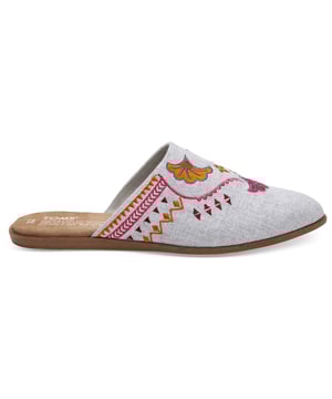 Toms Chambray Jutti Mule Grey Womens Flip-Flops