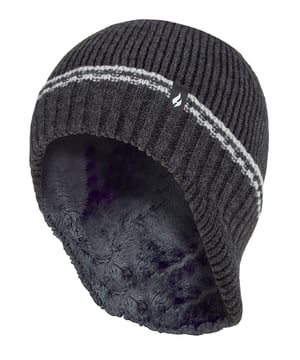 De geribbelde omslagmuts voor jongens is een must-have accessoire dit winterseizoen! Met Heat Holders Heatweaver®-isolatie, een pluche, bontachtige thermo voering, maximaliseert dit de hoeveelheid warme lucht die dicht bij de huid wordt gehouden. Het speciaal ontwikkelde thermo garen biedt hoogwaardige isolatie tegen kou met superieure vochtademende eigenschappen. De rekbare constructie vormt zich rond de natuurlijke vorm van je lichaam voor een betere pasvorm, warmte en comfort. Deze muts voor jongens heeft een schattig pom pom-detail en is de ideale vrijetijdskleding om hun winterensemble compleet te maken! Ze hebben een enkel streepontwerp rond de rand van de hoed voor een stijlvolle look. De geribbelde omslagmuts is eenvoudig aan te passen, ongeacht de grootte van het hoofd van uw kind. De comfortabele en knusse hoed maakt het gemakkelijker voor warmte om dicht bij de huid te houden. Houd de oren warm en behaaglijk met de voorgevormde muts met lange ruglengte die is ontworpen om ook je nek warm te houden! Met zijn dikke thermo voering ziet deze omslagmuts voor jongens er geweldig uit, of je kind nu in de sneeuw speelt of geniet van een winterse wandeling. Deze hoed is verkrijgbaar in 3 verschillende kleuren, variërend van zwart, antraciet en marineblauw. Ze zijn er in de maten 8-16.