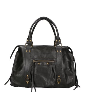 Bolso de hombro para mujer con cierre de cremallera. Un bolsillo con cremallera y dos bolsillos interiores abiertos. Un frontal con bolsillos externos con cremallera. Correa de hombro ajustable y removible en cuero. Asa de cuero. Un compartimento interior. Bolso de hombro | Material exterior: forrado en 70% algodón - 30% seda en el interior. Medidas: 41x28x13 cm. Hecho en Italia.