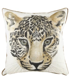 Bring the African jungle to your interior with this Safari inspired cushion. With a beautiful watercolour painting of one of Africa's big 5, this cushion will sit perfect within any contemporary home with its neutral colour palette and soft piped edging.