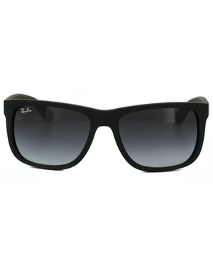 Ray-Ban Sunglasses Justin 4165 601/8G Rubber Black Grey Gradient are inspired by the Original Wayfarer 2140 and are one of the coolest designs throughout the entire Ray-Ban collection. Justin is a bold style that features large, boxy lenses that suit most face shapes and they share the same winged temples as the classic 2140. The propionate plastic frame is super lightweight for comfort and theyâ€™re available in bright, fresh colours as well as the traditional choices. The Ray-Ban Justin is part of the Highstreet collection and are therefore a more affordable choice..