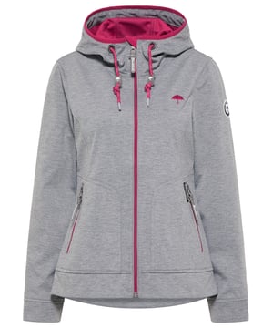 geen voering/geen voering, geen vulling  Maximale bescherming gekoppeld aan maximaal design en stijl - dat is precies het verbond dat u aangaat met dit ademende functionele jack van Schmuddelwedda. Het is zo dun dat je het zelfs onder een winterjas kunt dragen. De nadruk ligt echter op de textuur: de buitenkant is gemaakt van een zacht jersey materiaal, evenals de binnenkant. Daartussen zit een soort membraan dat geen vocht doorlaat, waardoor de jas waterafstotend wordt. Een grote capuchon met trekkoord en koord biedt bescherming, evenals de lichtreflecterende biezen die langs de ritsen lopen. Contrasterende kleurstellingen, logoborduursels en een rubberen badge op de bovenarm zorgen voor een geslaagde look. De licht getailleerde snit wordt ondersteund door visueel zichtbare naden.  Coating: 100% thermisch polyurethaan.  functionele jas