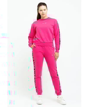 Tom Barron Damen Stilvoller Trainingsanzug-Set mit Zebrastreifen