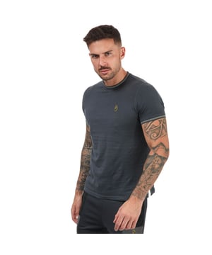 Luke 1977 Looper heren-T-shirt met contrasterende geribbelde hals in grijs<br /><br />- Geribbelde ronde hals.<br />- Rechte zoom met split.<br />- Contrasterende kleur bij de hals en polsbanden.<br />- Geborduurde leeuw op de borst.<br />- 100% katoen. Geschikt voor de wasmachine. <br />- Ref: M440106CHARCOA