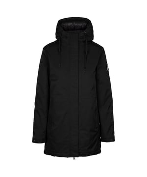 Outer Materials: 61% Cotton, 39% Polyamide. Lining Material: 100% Polyester. Filling Material: 100% Polyester. Lining: Faux Fur, Fleece. Fabric: TPU Membrane. Design: Plain. Fabric Technology: Breathable, DLX, Waterproof, Windproof. Neckline: Hooded. Sleeve-Type: Long-Sleeved. Padded, Taped Seams. Hood Features: Adjustable, Drawcord, Grown On Hood. Length: Long. Pockets: 2 Lower Pockets, Inner, Zip. Fastening: Full Zip, Stormflap. Waterproof Rating: 10000mm. 5000g/m²/24hrs. XXS: 31 in. XS: 32 in. S: 34 in. M: 36 in. L: 38 in. XL: 40 in. XXL: 42 in.