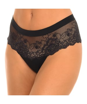 Braziliaanse slip Janira.
 Elastische tailleband
 Niet-markerend kant geïnspireerd op bloemen.
 Het drukt niet en plakt niet, totaal onzichtbaar.
 String effect.
 Naden in toon zichtbaar.
 Samenstelling: 85% polyamide, 15% elastaan
 Onderhoud:
Wassen op maximaal 30º.
 -Geen bleekmiddel gebruiken.
 -Niet strijken.
 -Geen droogtrommel gebruiken.
 -Niet chemisch reinigen.
