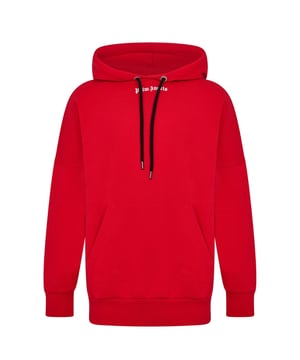 Palm Angels Klassisches Logo Roter Kapuzenpullover. Der Palm Angels Classic Logo Red Hoodie ist ein Muss für deinen Kleiderschrank. Mit seinem auffälligen Logo auf der Vorderseite, der geräumigen Kängurutasche und der verstellbaren Kapuze ist dieser Kapuzenpullover aus 100 % Baumwolle sowohl stilvoll als auch bequem. Verpassen Sie nicht den Style Code PMBB036C99FLE0012501 � Sichern Sie sich jetzt Ihren! Logo auf der Vorderseite. Kängurutasche, Kapuze mit Kordelzug. 100% Baumwolle. Style Code: PMBB036C99FLE0012501