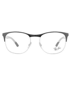 Ray-Ban Gafas Gafas RX6412 2861 Negro Plata Hombres tienen una forma cuadrada a la montura de metal que es para los hombres