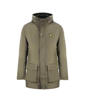Lyle & Scott Olive Green Long Jacket. Elevate your look with the Lyle & Scott Olive Green Hooded Jacket. The ultimate in style and warmth, this coat features a zip closure, front pockets, and the iconic brand logo on the left chest. Keep out the cold in sleek Green style!. Flap Closure Front Pockets, Green Hooded Coat. Brand Logo On Left Chest. Zip Closure with Flap Closure, Green Jacket, 66% Cotton, 34% Polyester. Style: JK1611V W485