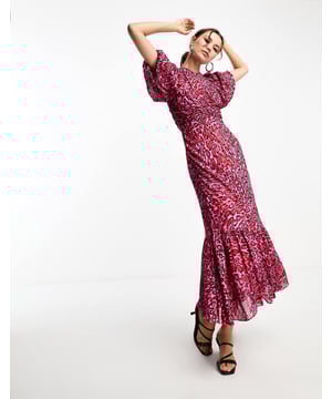 Dresses by Whistles Best dressed: secured V-neck Puff sleeves Fishtail hem Regular fitSold By: Asos