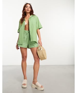Swimwear & Beachwear by Esmée  Shorts sold separately Revere collar Button placket Chest pocket Regular fitSold By: Asos