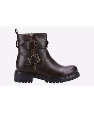 Possibly one of the best purchases you will ever make at this once in a lifetime price
 Add some edge and chic styling with these on trend vegan friendly biker style boots from up and coming brand Divaz. The Sarah boot is delivered with attitude and stunning designer detail throughout, led by detailed buckle straps, bold zippers and a chunky block heel delivering head turning looks wherever you go. These Divaz Sarah boots have been crafted in vegan leather and feature a contoured shape and intricate designer stitch detailing throughout. A full-length inner zip and rear pull tab for easy on / off wear finish this head turning boot and all at a price which wont break the bank.
 - Synthetic vegan leather upper
 - Textile lining
 - Durable rubber sole unit
 - Heel height 40mm
 - Biker boot detailing throughout
 - Inner zip for easy on / off wear
 
 * Do your bit for the environment as every pair of these Divaz boots sold supports National Forest tree planting *