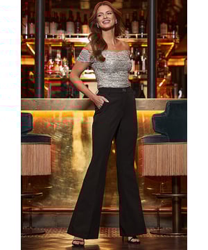 Found: the most flattering trousers everStatement flared silhouette makes your legs look amazingCut for an expertly tailored fitStyle with blouses, knits or going-out topsCreate a sleek suit with the matching blazersPair with pointed courts for maximum leg-lengthening potentialInside leg to fit: Short 29" | Regular 31" | Long 33"