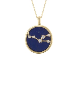 Make a beautiful statement with the stunning Zodiac Lapis Lazuli Gemstone Necklace, perfect for any modern fashionista. Boasting natural lapis lazuli for a deep blue twinkle that’s as wondrous as the night sky, this necklace is encased in gold-dipped 925 sterling silver with handset white cubic zirconia detailing. The gold reverse of the pendant features cut-out stars where the lapis lazuli peeps through and your astrological sign's unique name engraved on it.Taurus celebrate birthdays between April 20  May 20 and is a sign of stability and strength. Those born under this sign are known for their hardworking attitude, patience, and determination. The Taurus symbol is the bull, which represents its strong will. With an appreciation for beauty and luxury, they strive to make life comfortable and luxurious.With a diameter of 2cm and an adjustable chain length of 40-45cm, to allow you to wear long or short, this gorgeous piece of jewellery has a total weight of 5.3 grams. Ideal for someone looking to add a touch of sparkle to their style. With its bold detail, friendly and fashionable aesthetic, go zodiac chic today with the Zodiac Lapis Lazuli Gemstone Star Constellation Pendant Necklace Gold!