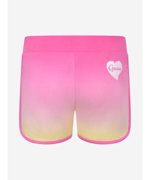 Showcase style and comfort with Girls Shorts - Cotton Shorts by Guess in refreshing Pink. This is not just a wardrobe addition, it's an experience!  Statement Piece: Flaunt the chic, trendy print on your girl's shorts. It's playful, on-trend, and a clear style marker. Luxurious Comfort: Expertly crafted from premium materials, these shorts deliver unmatched comfort for your little one's daily escapades. Suit-up her Wardrobe! Elevate her fashion game with this iconic Guess piece. Order now! Your girl deserves to feel special and stylish!