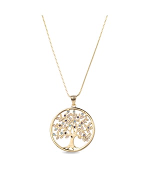 Apriu collier in 925 sterling zilver en veelkleurige zirkonia met 18 karaat geelgouden plating. Trendy vertegenwoordigt de belangrijkste trends in de modewereld. Onze meest spontane lijn, met een uitgesproken boho-karakter en moderne geest die zich concentreert op sieraden vol kleur, inclusief het gebruik van natuurstenen en ontwerpen in de vorm van amuletten en talismannen.