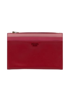 Vintage Louis Quatorze Saffiano Leather Shoulder Bag & Wallet Set  Burgundy