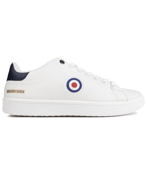 De Pinball Court Trainers van Lambretta hebben een klassiek ontwerp met zowel stijl als comfort in gedachten. Met een zacht, wit bovenwerk, het legendarische Lambretta Target-logo, een gewatteerde enkelkraag en een comfortabele inlegzool zijn deze schoenen ideaal voor dagelijks gebruik. Perfect voor in de stad of om te relaxen met vrienden, ze zijn een must-have toevoeging aan de garderobe van elke man.