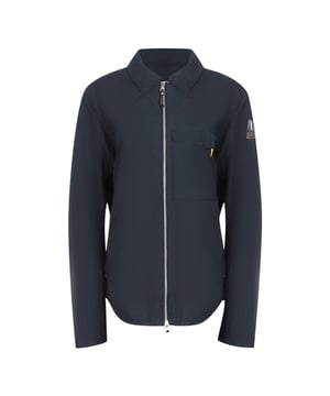 Chaqueta negra Parajumpers, dos bolsillos delanteros con cremallera, parche PJS en la manga izquierda, 72 % poliamida, 28 % algodón, abrigo negro