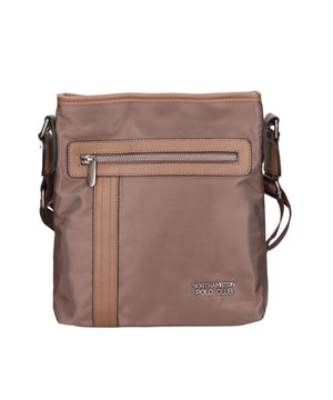 Northampton polo club Bolso de hombro de mensajería para hombres con tela suave más detalles de cuero vegano. Compartimento único.