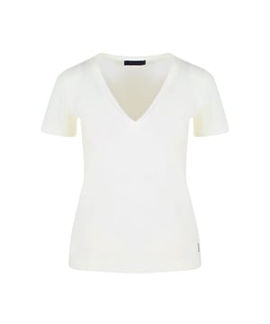 Dieses V-Ausschnitt, kurzärmlige, geknöpfte Basic-T-Shirt aus Baumwolle ist ein unverzichtbares Stück in deiner Garderobe, das Eleganz und Einfachheit vereint. Mit seinem hochwertigen und weichen Stoff bietet es den ganzen Tag über ein angenehmes Trageerlebnis. Das V-Ausschnitt-Design betont elegant den Halsbereich und schafft optisch einen längeren Hals. Dieses Detail macht das Modell auch femininer und eignet sich daher nicht nur für den täglichen Gebrauch, sondern auch für besondere