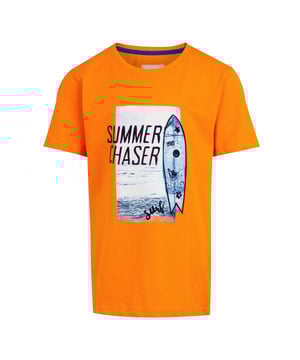 100% Katoen. Stof: Coolweave, Jersey, Zachte aanraking. Ontwerp: Grafische print, Surfboard, Tekst. Hals: Crew Neck. Mouwtype: Korte mouwen. Stoftechnologie: Ademend. 160 g/m². Duurzaamheid: Duurzame materialen. 7-8 jaar: 26,5 in. 5-6 jaar: 24 in. 13 Jaar: 32 in. 14 Jaar: 34 in. 9-10 jaar: 29 in. 11-12 jaar: 31 in.