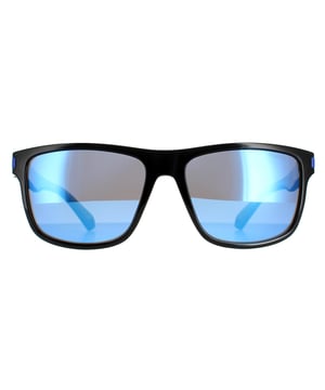 Polaroid Square Mens Black Blue Blue Mirror Polarized PLD 2123/S Polaroid ist eine quadratische Sonnenbrille mit schönen Farbakzenten an den Bügeln und Bügelenden. Polaroid Sonnenbrillen haben immer polarisierte Gläser, die helfen, die Blendung von Wasser, Straßen oder einfach nur allgemeine Vision zu entfernen.