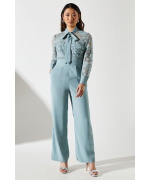 Lace Tie Neck Jumpsuit