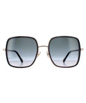 Jimmy Choo Square Womens Gold Grey Dark Grey Gradient JAYLA/S  Sunglasses are a fashionable square frame, enhancing your facial features while providing optimal sun protection. The high-quality metal material used in their construction ensure durability and comfort, making them the ideal companion for both everyday wear and special occasions. The Jimmy Choo logo features on the slender temples for brand authenticity.