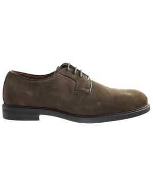 Hackett Plain Derby Lace-Up Zapatos de cuero de cuero de gamuza marrón HMS20725 898