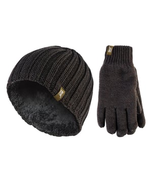 When it gets cold, you need the ultimate set of thermal gear to make sure you’re as warm as possible! Heat Holders is your solution with our mens thermal insulated hat and glove set. Fully faux fur / fleece insulated lined winter hat with superior thermal qualities, keeping your head warm throughout. The ribbed design makes for an extra comfortable fit. These Heat Holders thermal gloves are designed to keep warm air close to the skin, keeping your hands warmer for longer. With a special Heat Holders yarn and Heatweaver plush like lining these gloves prove to have superior moisture breathing abilities whilst insulating your hands and keeping them toasty and warm. Heat Holders Yarn – Specially developed thermal yarn provides high performance insulation against cold. It also has superior moisture breathing abilities. Heat Weaving Lining – Heat Weaver insulation is a plush fur-like thermal lining that maximises the amount of warm air held close to the skin. About Tog Ratings – The tog rating is a measurement for the thermal ability of a garment, approved by British Standard. Cable Construction – Our stretchable rib construction contours around the natural shape of your head, hands and neck for improved fit, warmth and comfort.