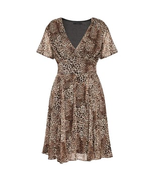 Kleid Guess Style Leopard für Damen aus synthetischem Material. Authentische Freizeitbekleidung der Marke Guess - Streetwear/Sportswear-Design von Guess - Mode für Damen, perfekt für den Alltag - Das Kleid von Guess in Leopardenmaserung lässt sich ideal mit dem Rest Ihrer Garderobe kombinieren - Bequemes synthetisches Material - Klassisch - Leopardenstil -