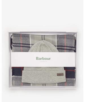 Barbour Swinton & Galingale Gift Set
Whether you're looking for the perfect gift or simply searching for the perfect practical set for self-gifting, the Barbour Swinton Beanie & Galingale Scarf Gift Set makes a well-rounded choice. Offering classic Barbour functionality and heritage, the fringed scarf features a traditional tartan print, while the ribbed beanie features a simple logo badge to the trim for instant recognisability.

Branded badge to outer
Scarf: 100% acrylic
Beanie: 60% acrylic, 40% cotton
Hand wash at 30°C
Scarf: Width: 30cm, Length: 180cm

MGS0079