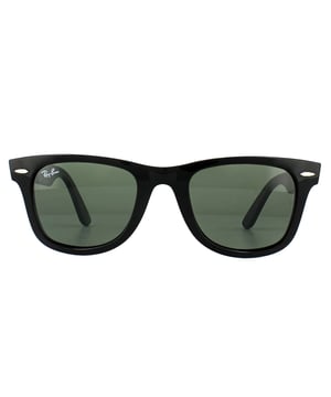 Ray-Ban Sunglasses Wayfarer Ease RB4340 601 Black Green G-15 are a slightly easier to wear version of the iconic sunglasses that have been worn by everyone and anyone for decades. The tilt is slightly less pronounced and slightly softer shape but the iconic look remains as strong as ever.