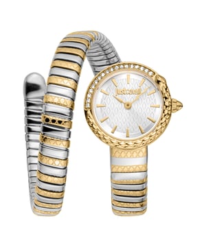 Maak de wijzerplaat schoon met een katoenen doek  
Twee tinten Zilver & Goud  
2 jaar garantie tegen fabricagefouten  
Bandbreedte: 10 mm  
Wijzerplaat hoogte: 32 mm  
Multi  
Verpakking bevat: 1 horloge  
Wijzerplaat breedte: 22 mm  
JC1L301M0065