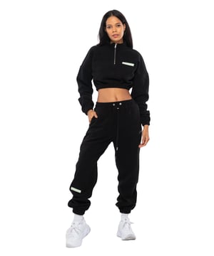 Tom Barron Dames Casual Cropped Fleece Stijlvol Oversized Trainingspak