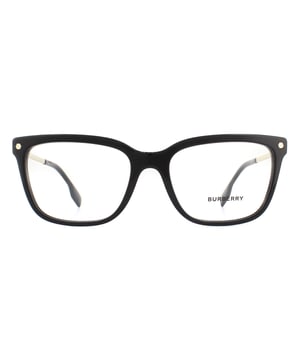 Burberry Square Womens Black on Vintage Check  Glasses Frames BE2294 are a vintage inspired geometric design with a keyhole bridge. Crafted fully from lightweight acetate with the Burberry logo embedded in the temple.